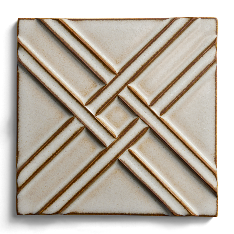 Kelly Wearstler Stoneware 6" x 6" Weave Field Tile — view 1