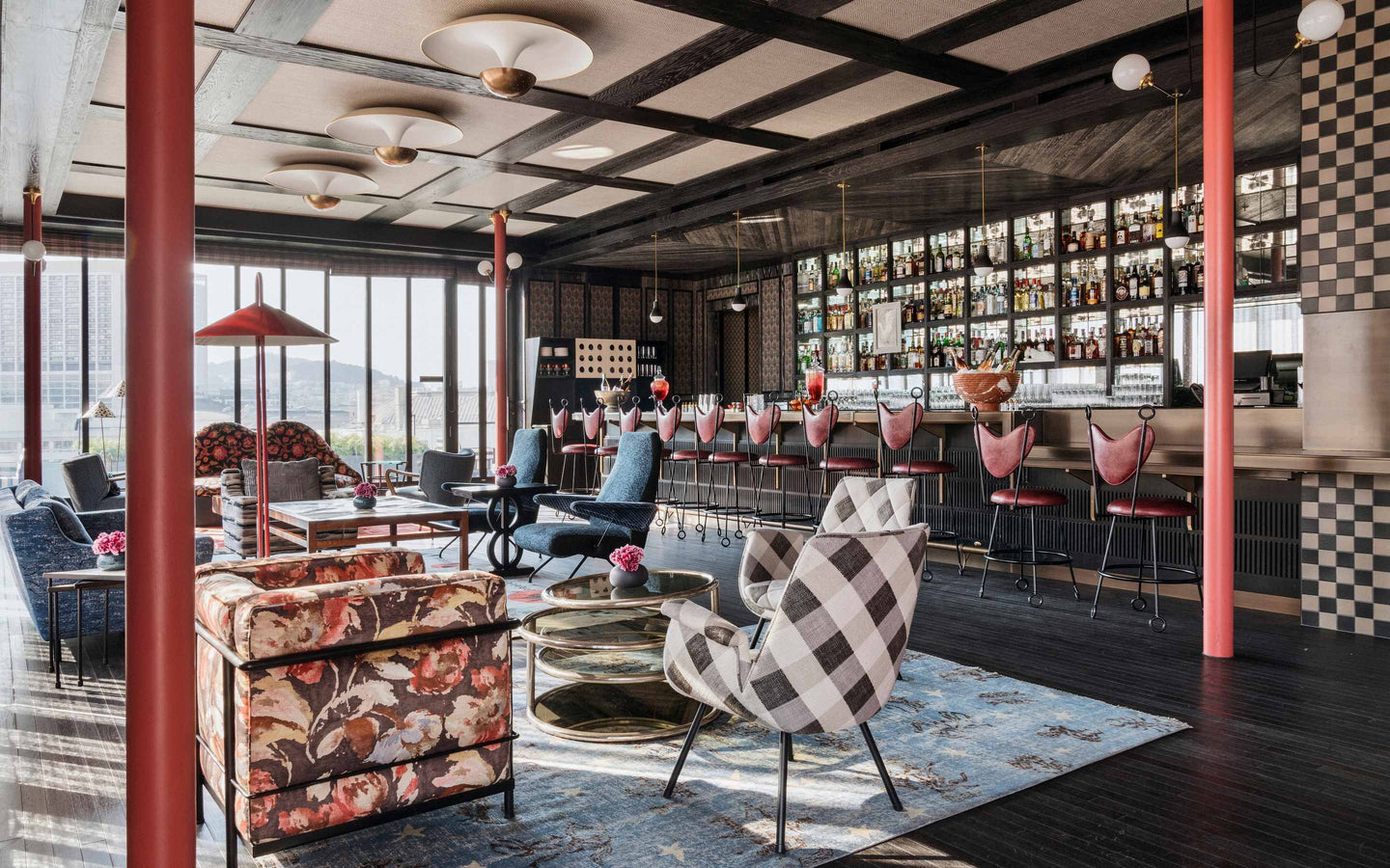 Charmaine's rooftop bar interior by Kelly Wearstler
